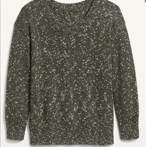 Oversized Voop neck cotton stretch tunic sweater